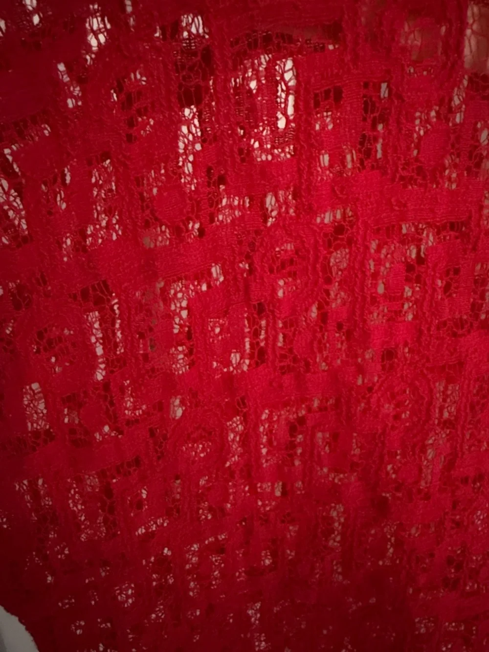 Ruby Rd. Bright Red Open-Weave Crop Top - Picture 2 of 2